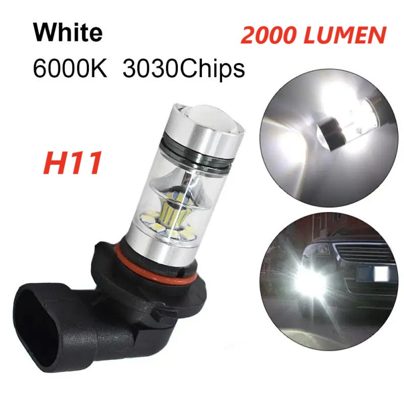 Coppia Lampade Fendinebbia H11 Led Cree Cob Canbus Fiat Panda 6000k No Error