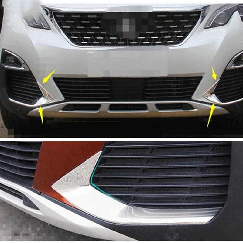 Per Peugeot 3008 3008GT 2017 - 2023 Testa Anteriore Fendinebbia Lampada Palpebra Sopracciglio ABS Cromo/Fibra di Carbonio Look Copertura Accessori