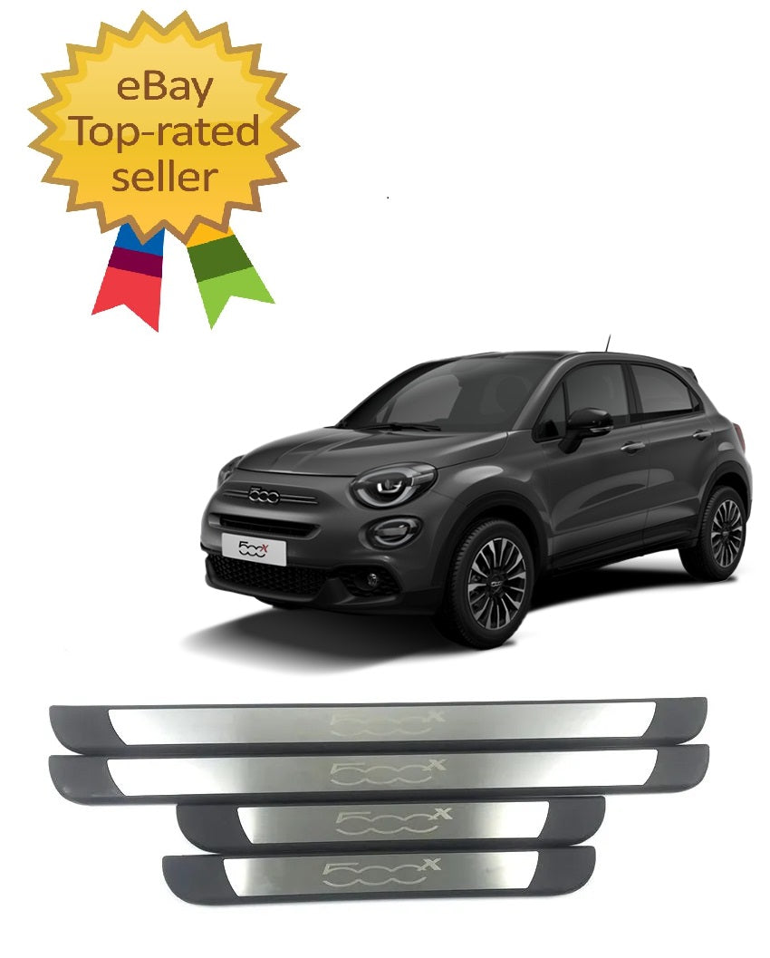 KIT 4 modanature battitacco pedane sottoporta in ABS acciaio FIAT 500X