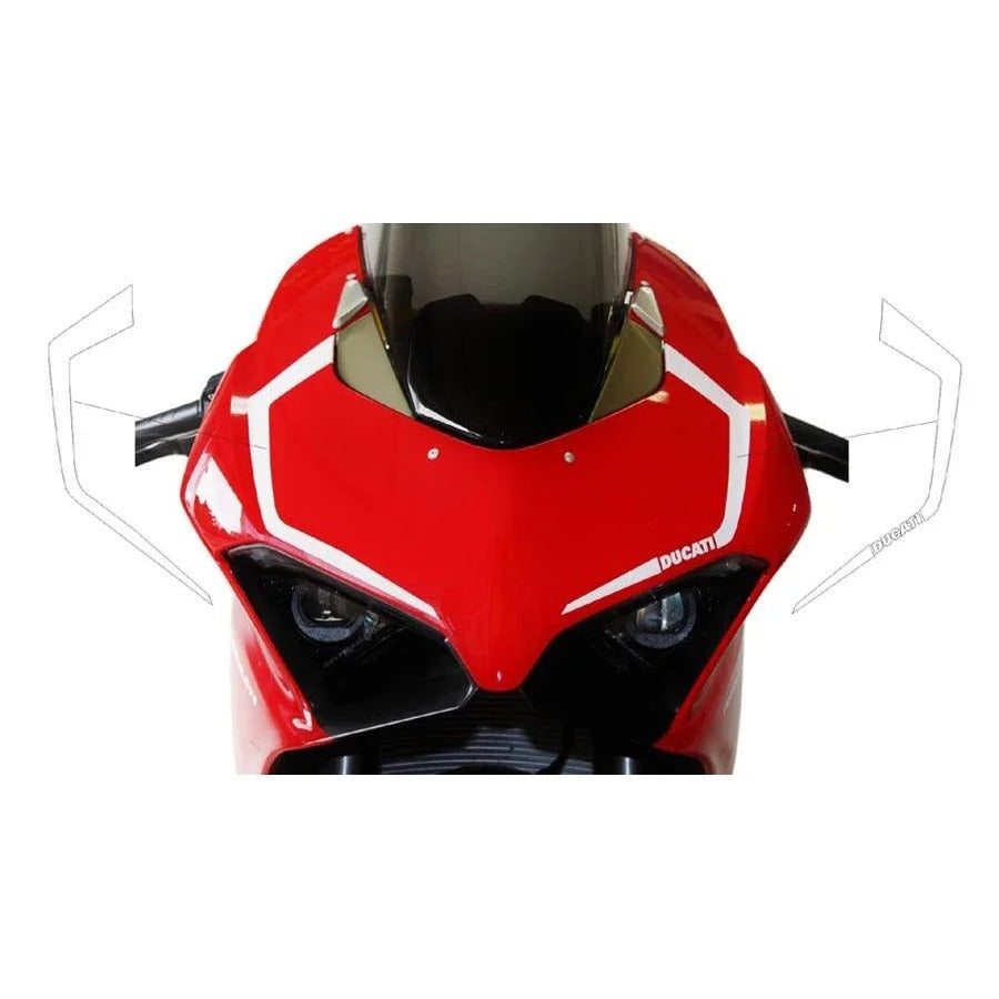 2 Adesivi cupolino moto Ducati Panigale V4 V4S V4R V2 2020 899 1199 ANTERIORI