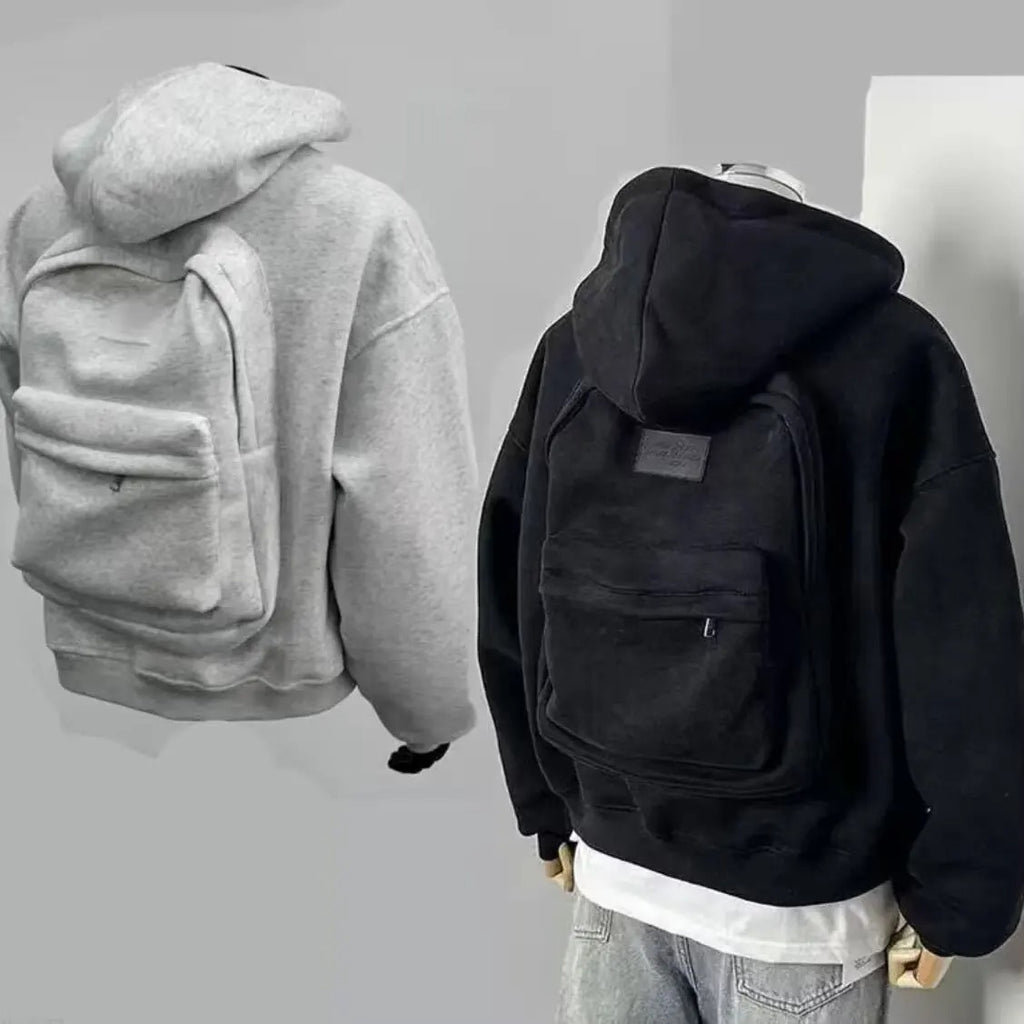 Felpa con cappuccio da uomo con Zaino integrato Design Primavera Nuovo stile Casual Loose Fit