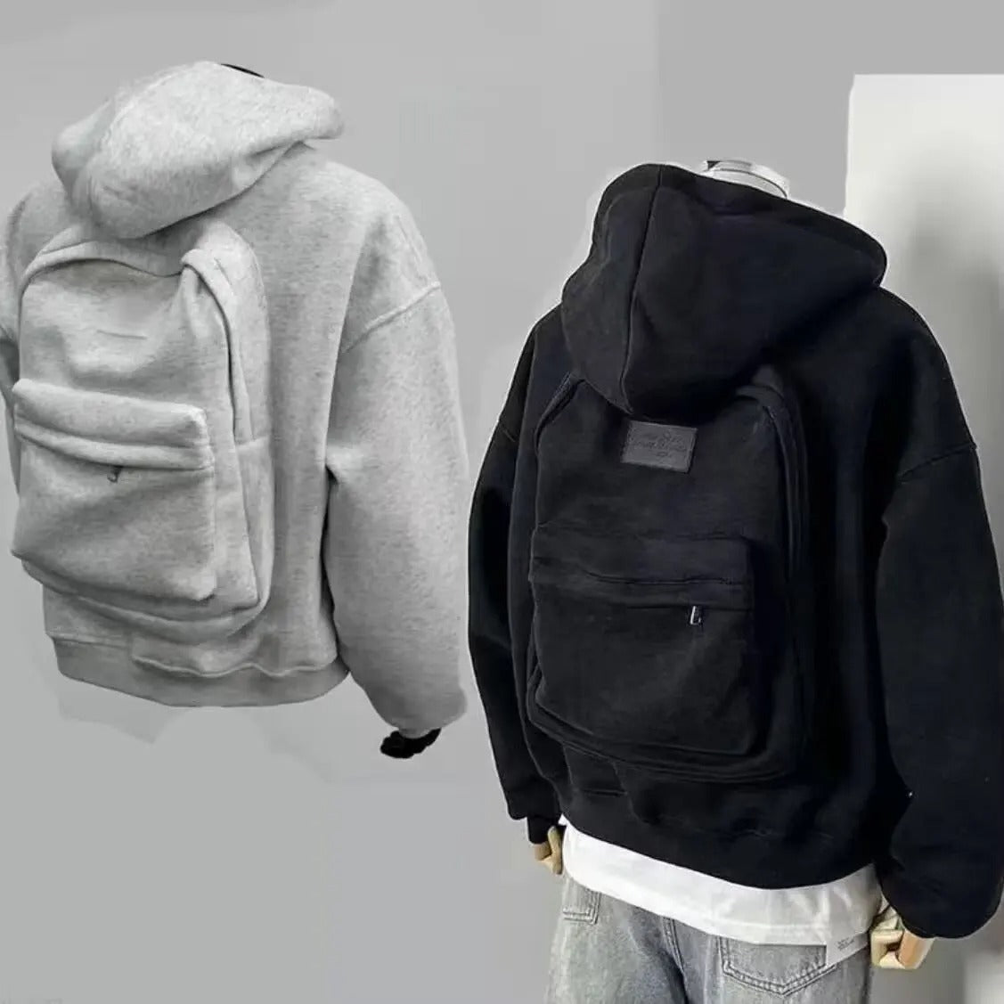 Felpa con cappuccio da uomo con Zaino integrato Design Primavera Nuovo stile Casual Loose Fit