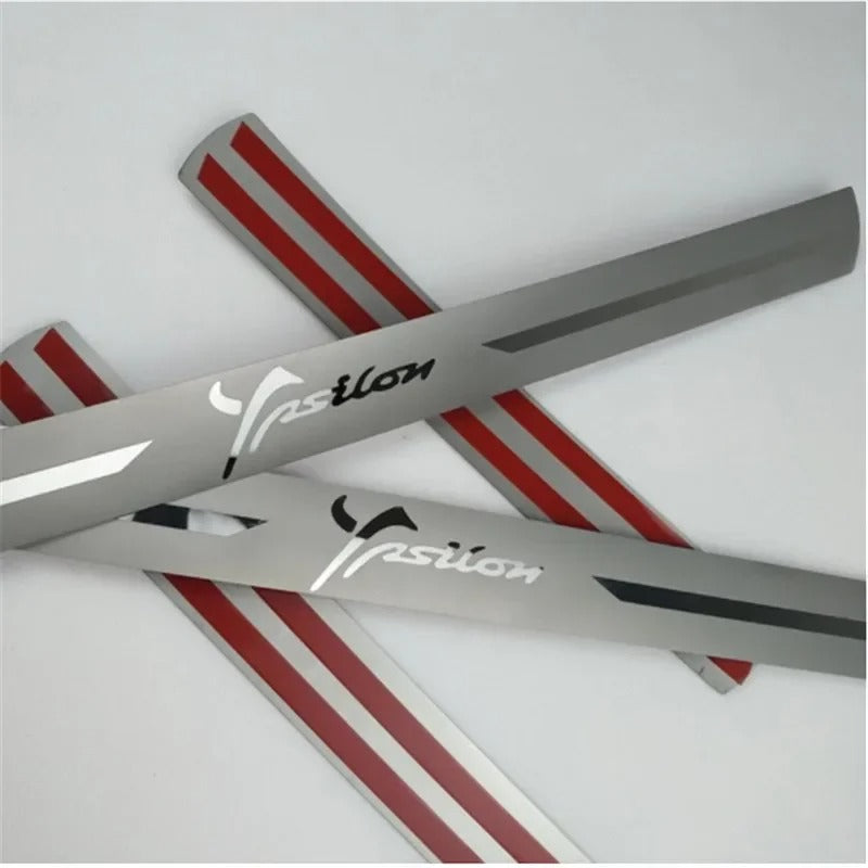 KIT 4 modanature battitacco listelli pedane sottoporta in metallo PER LANCIA YPSILON