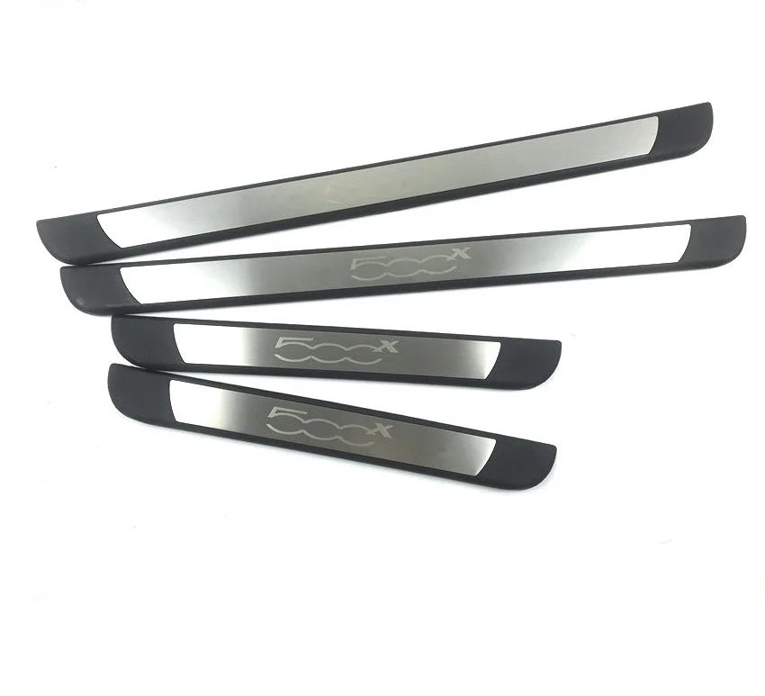 KIT 4 modanature battitacco pedane sottoporta in ABS acciaio FIAT 500X