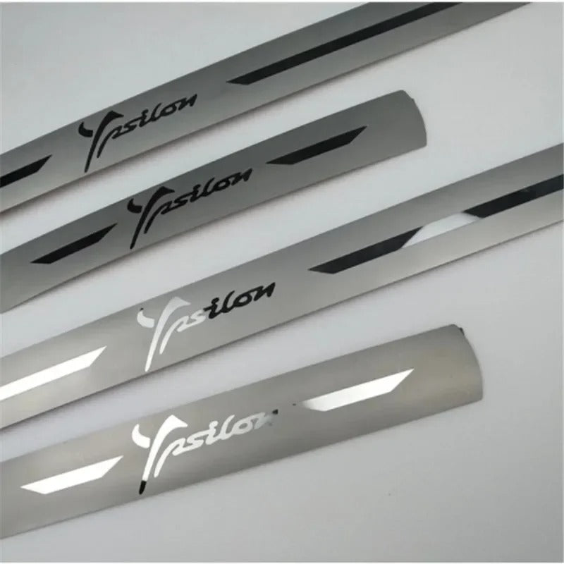 KIT 4 modanature battitacco listelli pedane sottoporta in metallo PER LANCIA YPSILON