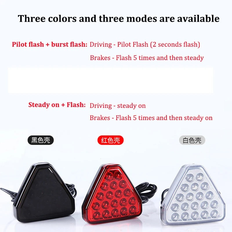 Terzo Stop Led Luce Pilota F1 Stile Auto Moto Flash Automatico Triangolo