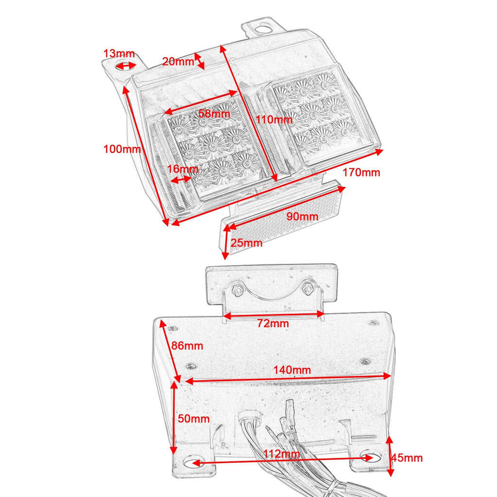 Fanale Posteriore Stop Led Frecce Integrate Ducati 916 996 748 998 998r