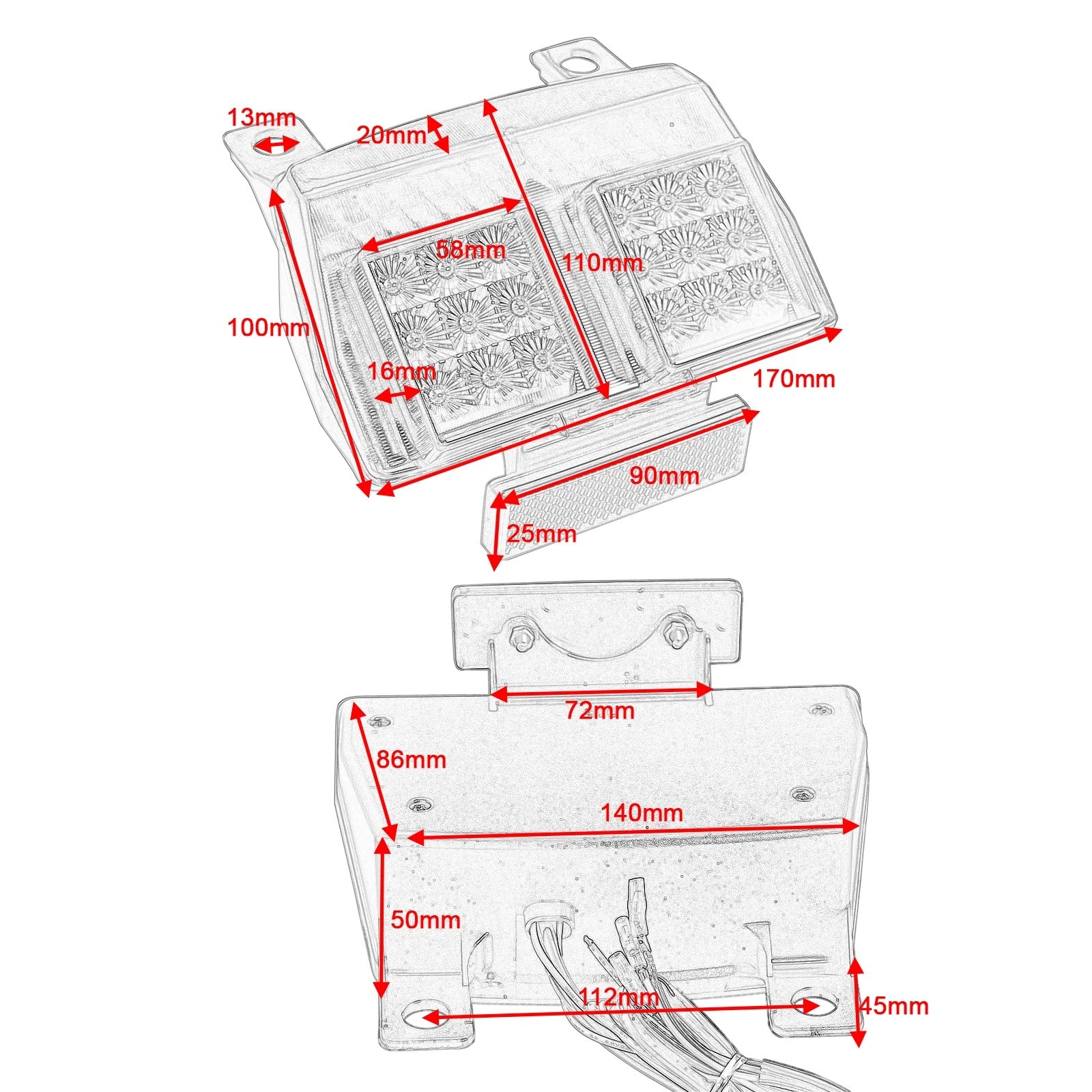 Fanale Posteriore Stop Led Frecce Integrate Ducati 916 996 748 998 998r