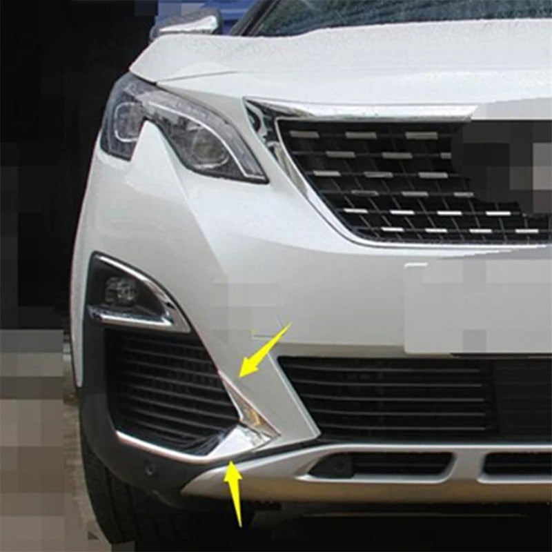 Per Peugeot 3008 3008GT 2017 - 2023 Testa Anteriore Fendinebbia Lampada Palpebra Sopracciglio ABS Cromo/Fibra di Carbonio Look Copertura Accessori