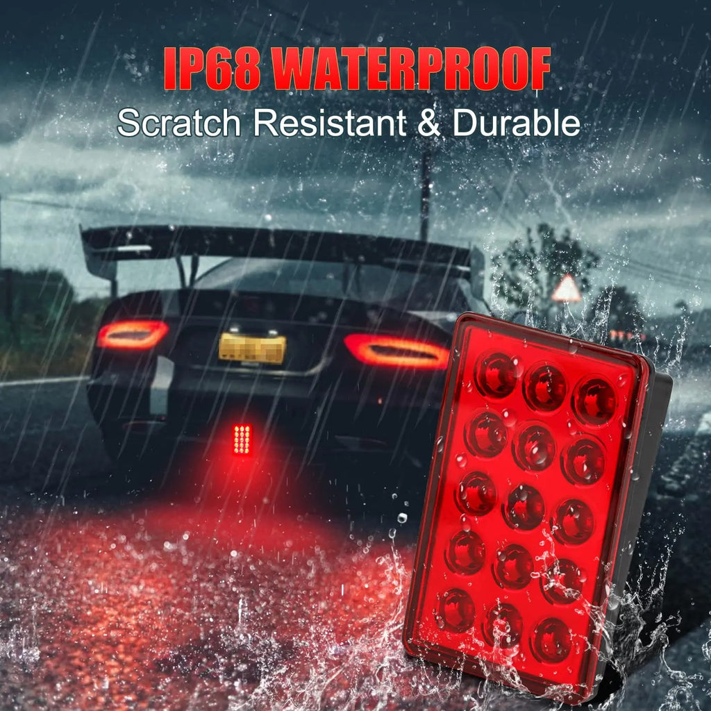 ✅✅ TERZO STOP LED LUCE PILOTA F1 STILE AUTO MOTO FLASH AUTOMATICO NERO ROSSO