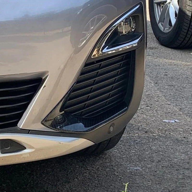 Per Peugeot 3008 3008GT 2017 - 2023 Testa Anteriore Fendinebbia Lampada Palpebra Sopracciglio ABS Cromo/Fibra di Carbonio Look Copertura Accessori