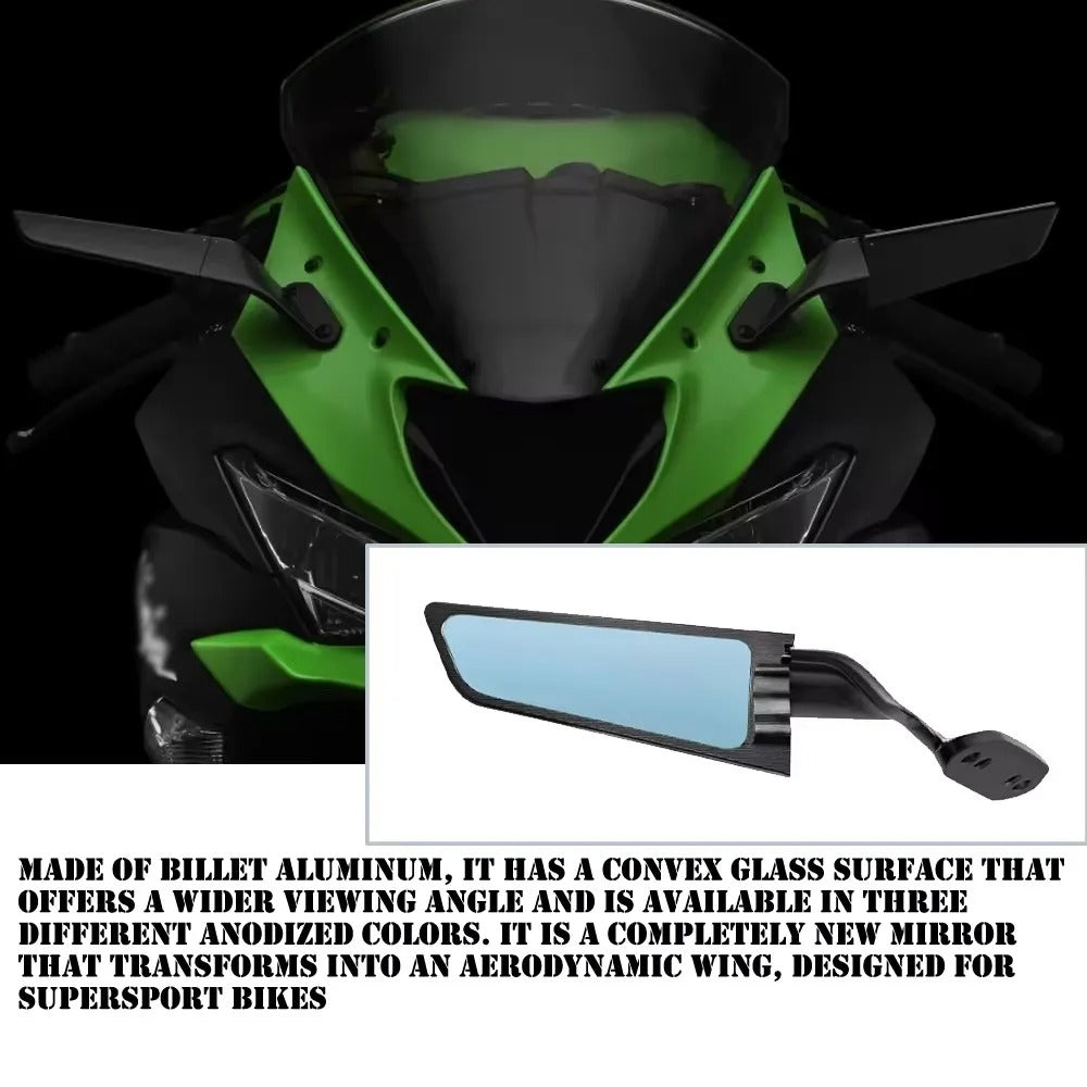 Per Ninja 636 ZX 6R zx6r 2019-2025 Specchietto retrovisore invisibile Winglets sportivi Specchietto retrovisore regolabile Accessori moto