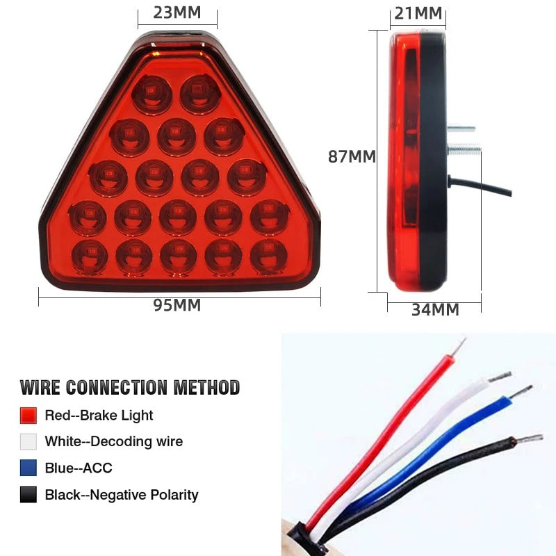 Terzo Stop Led Luce Pilota F1 Stile Auto Moto Flash Automatico Triangolo