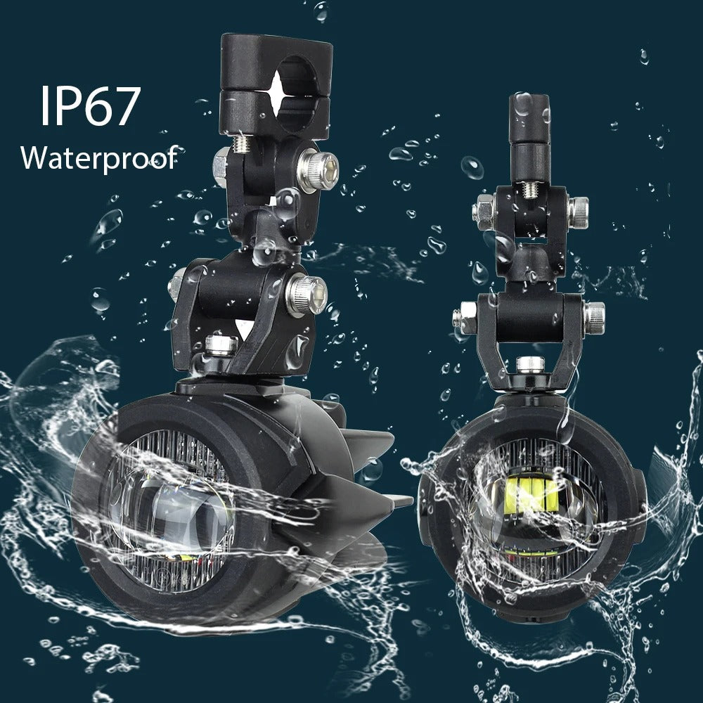 Coppia Fari Supplementari Led Faretti Fendinebbia Moto 6000k Bmw R 1200 Gs