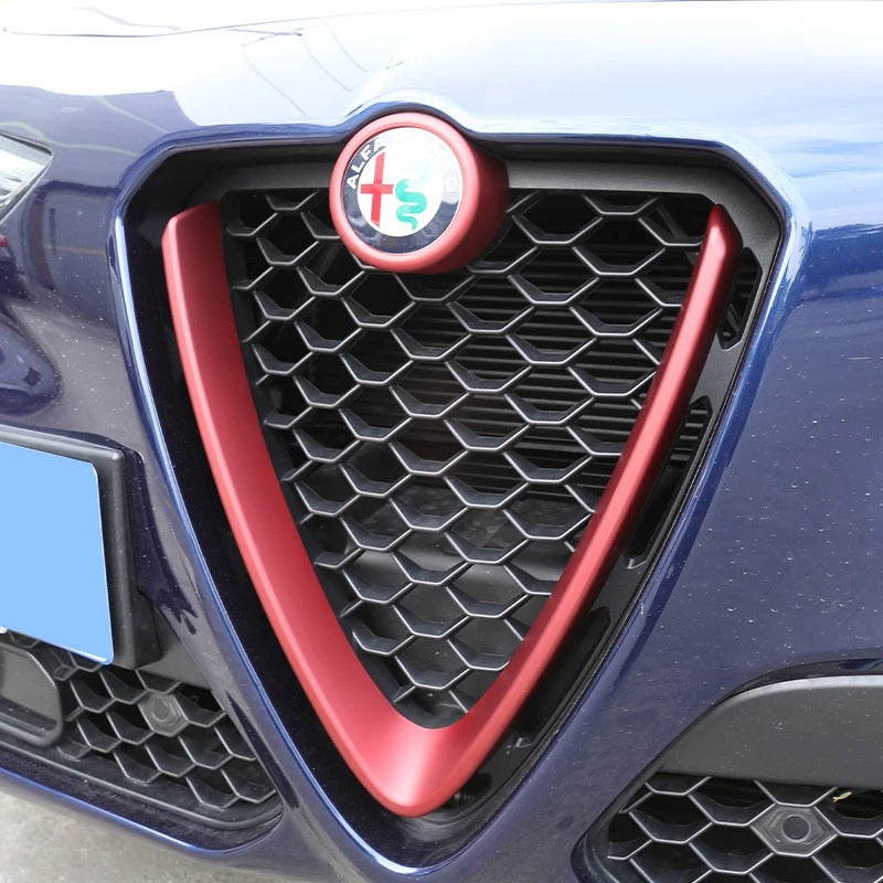 Cover griglia per Alfa Romeo STELVIO cornice V nero lucido o opaco BORDINO