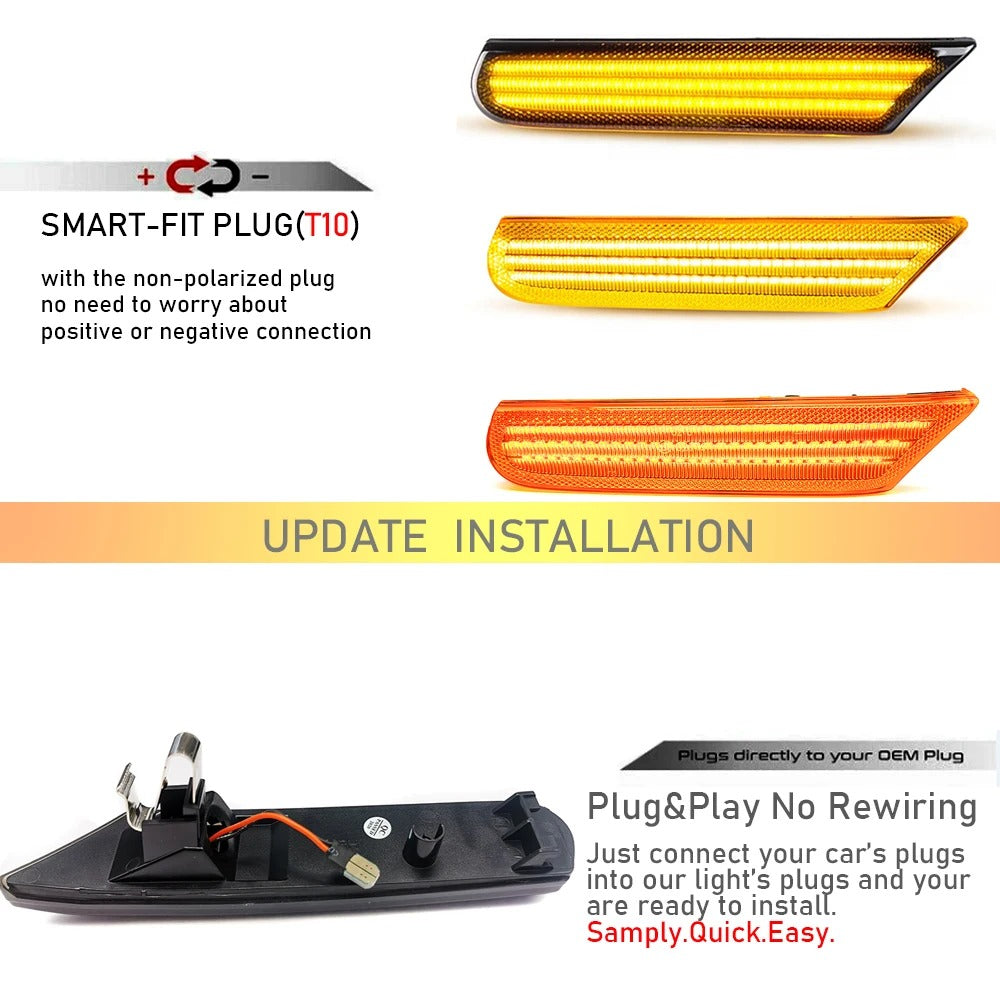 2 Frecce Dinamiche Led Porsche Boxster 986 996 911 Carrera Targa Bianche 99663103701 99663103702  99663103801 99663103802