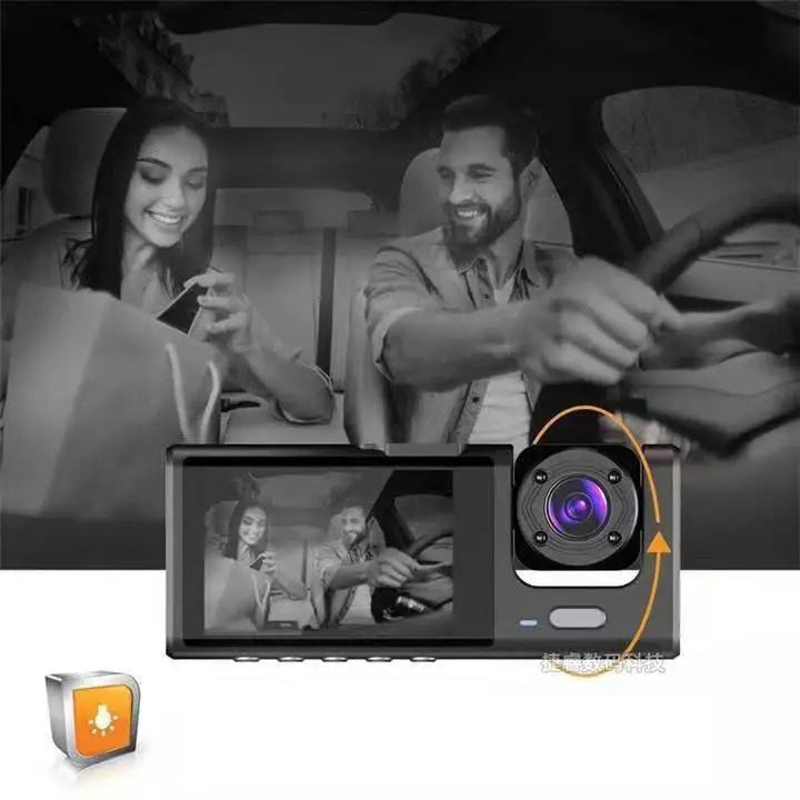 Dash Cam doppia fotocamera 1080P per auto, anteriore e interna, telecamera per auto con visione notturna IR, registrazione in loop, DVR per auto grandangolare