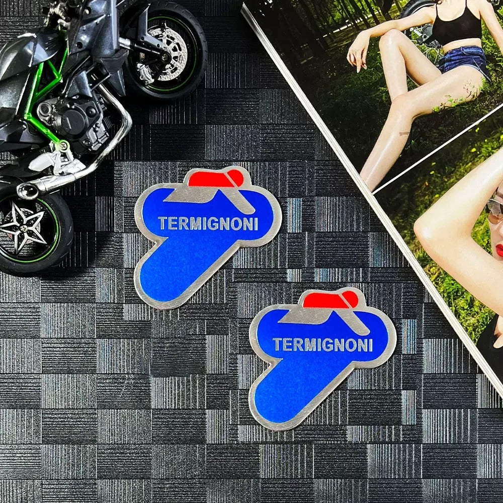 Termignoni adesivo sticker alluminio 3D alte temperature per scarico moto