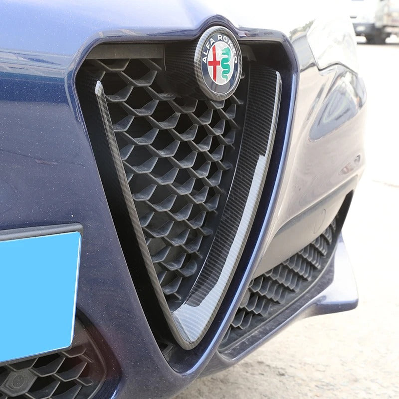 Cover griglia per Alfa Romeo STELVIO cornice V nero lucido o opaco BORDINO