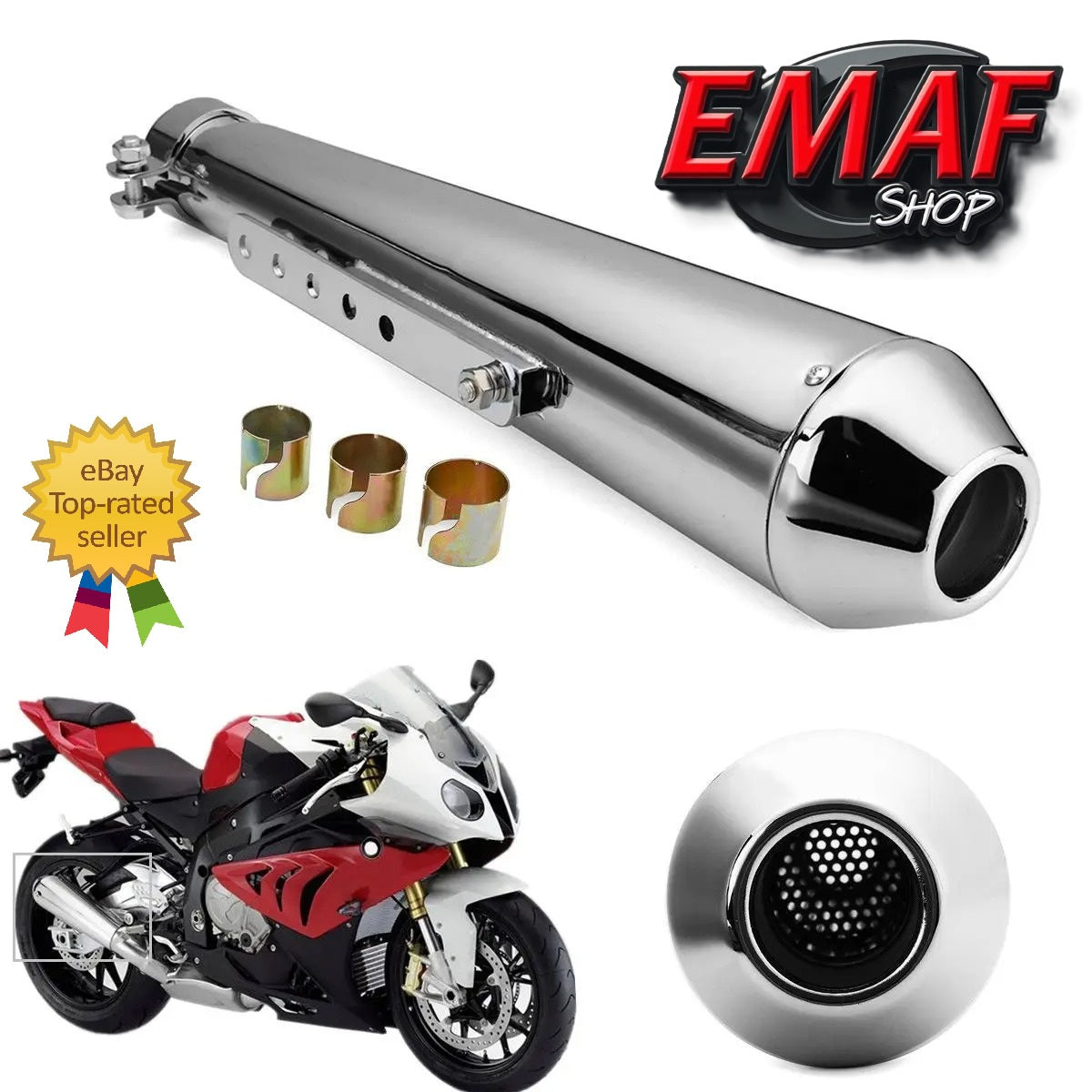 Marmitta MEGATON Universale Moto Cafe Racer Scrambler Terminale DI SCARICO