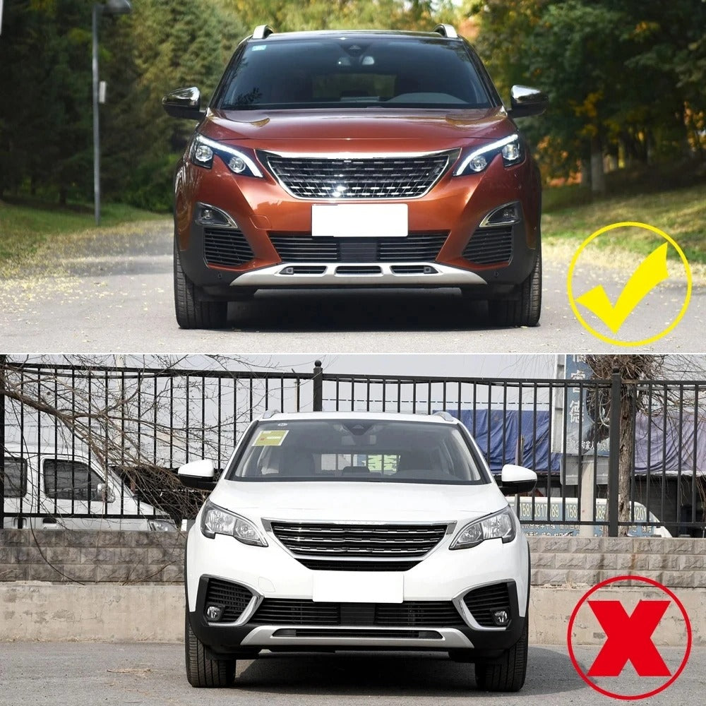 Per Peugeot 3008 3008GT 2017 - 2023 Testa Anteriore Fendinebbia Lampada Palpebra Sopracciglio ABS Cromo/Fibra di Carbonio Look Copertura Accessori