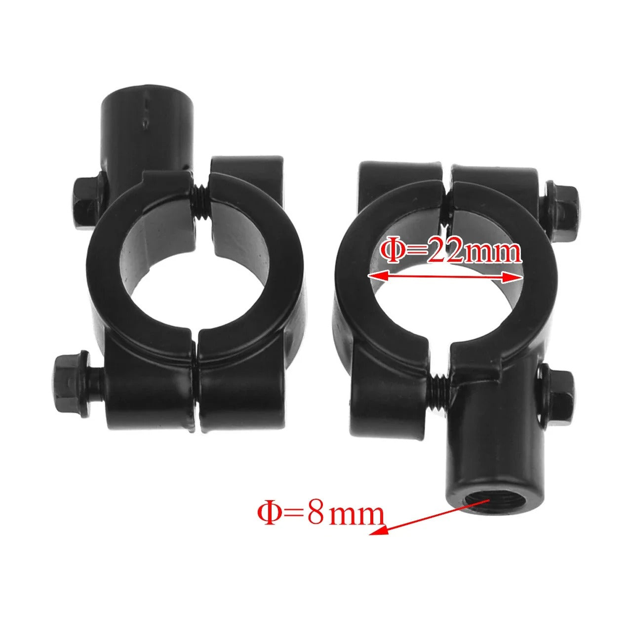 Coppia adattatori specchietti moto universali regolabili e vari diametri