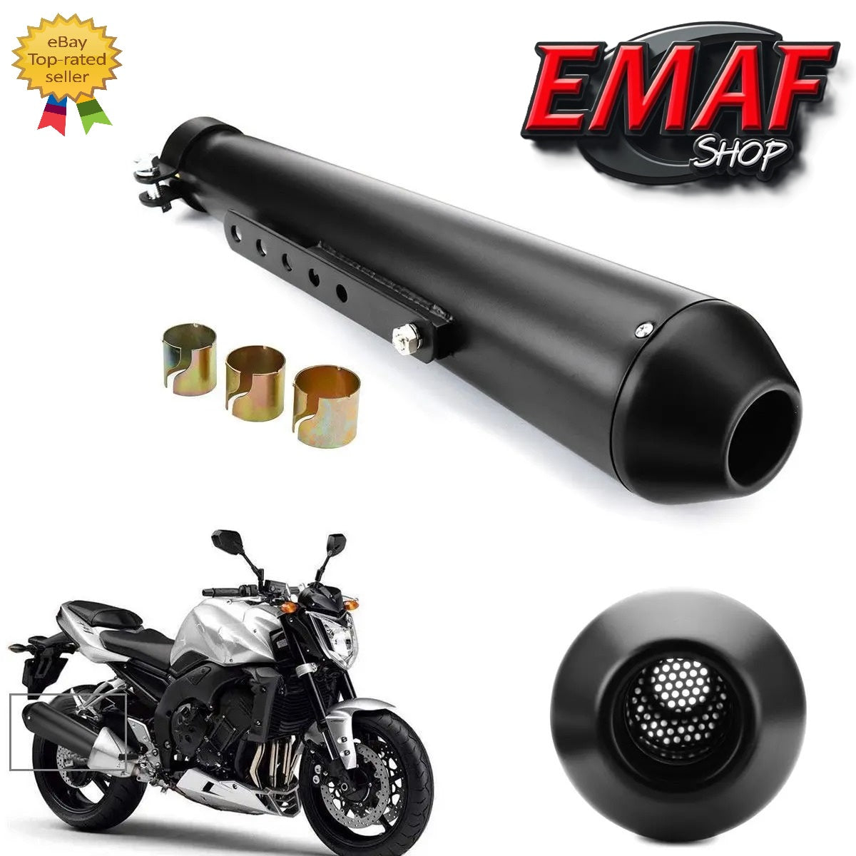 Marmitta MEGATON Universale Moto Cafe Racer Scrambler Terminale DI SCARICO