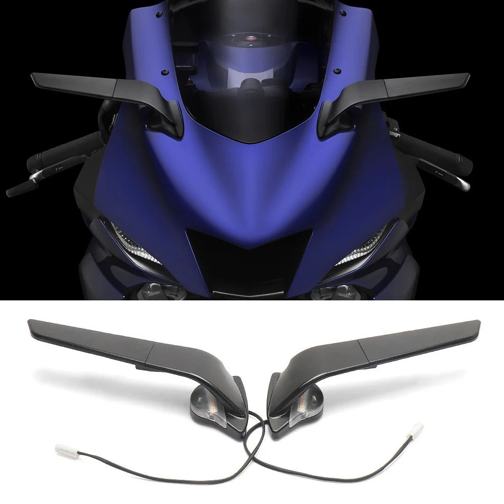 Specchietti Aerodinamici Ala Con Frecce Integrate Led Per Yamaha R1 R6 R7