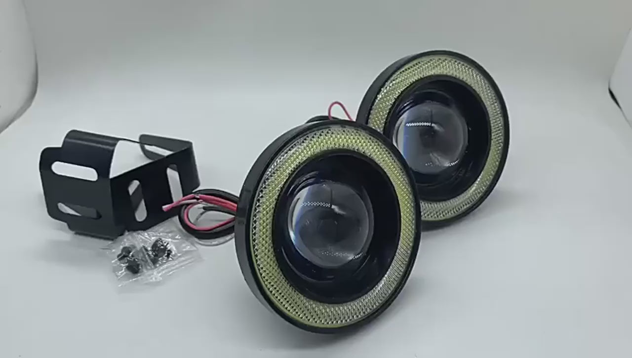Coppia Faretti Fendinebbia Per Auto Angel Eyes Lampadina Auto Drl Diurne 30 W