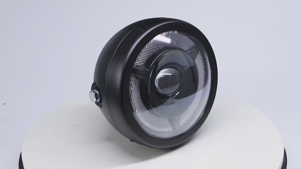 Faro Tondo Cafè Racer Moto Universale Led 165 Mm 6,5 Pollici Harley Yamaha