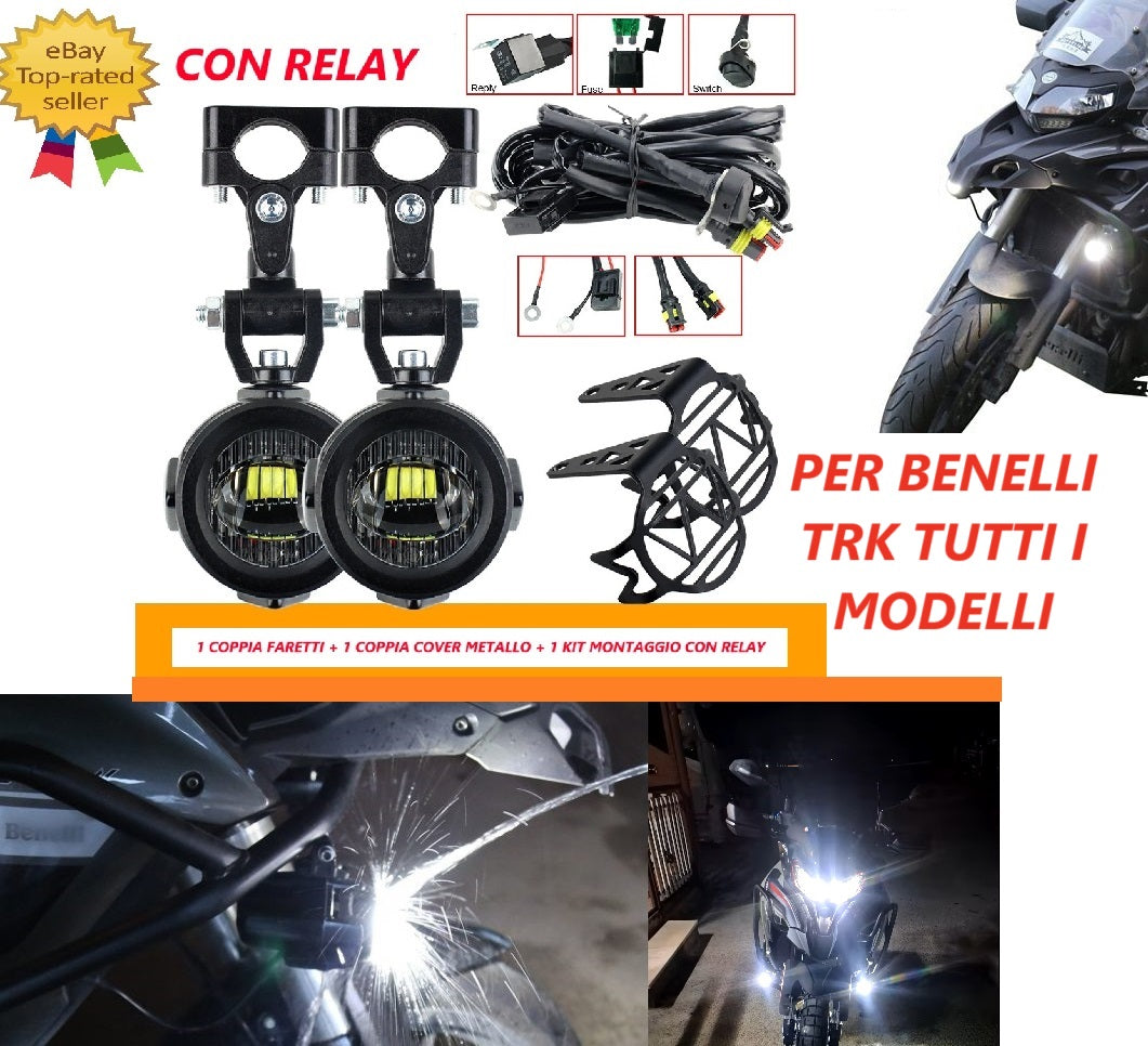 Coppia Fari Supplementari Led Faretti Fendinebbia 6000k Benelli Trk 502 702