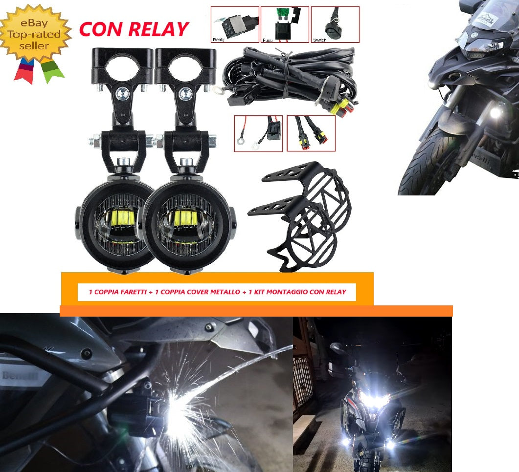 Coppia Fari Supplementari Led Faretti Fendinebbia 6000k Benelli Trk 502 702
