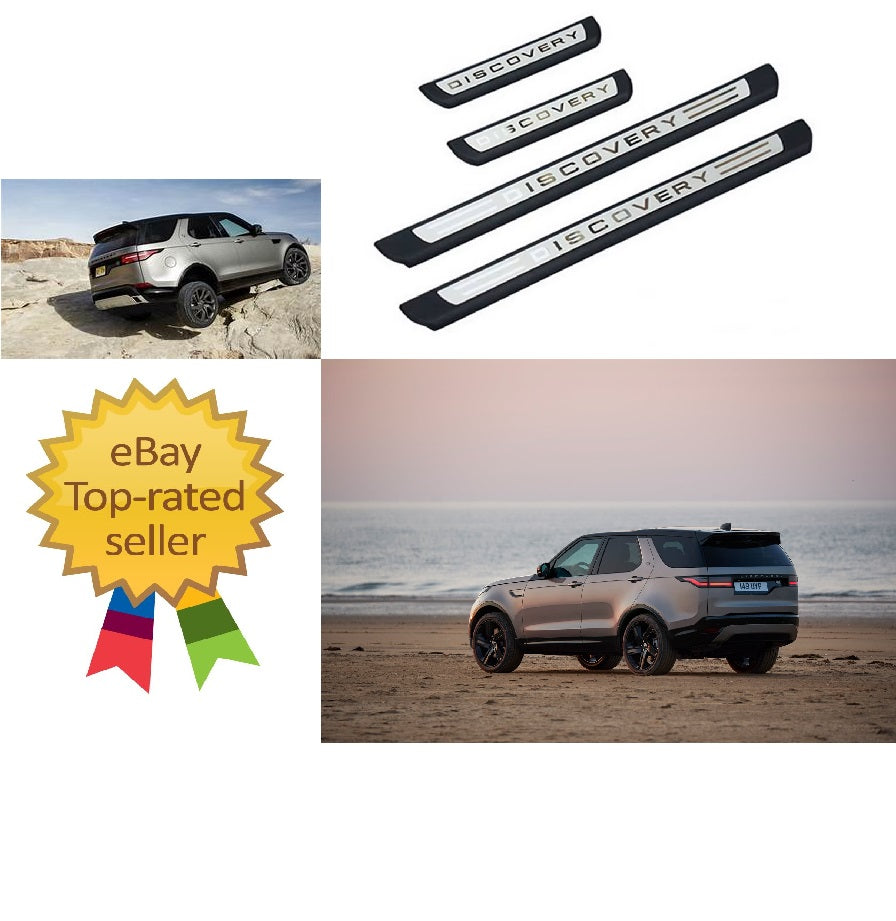 KIT 4 modanature battitacco pedane sottoporta in ABS acciaio per LAND ROVER DISCOVERY